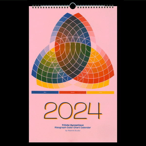 2024 Risograph Trilobe Synoptique Color Chart Calendar FREE US SHIPPIN