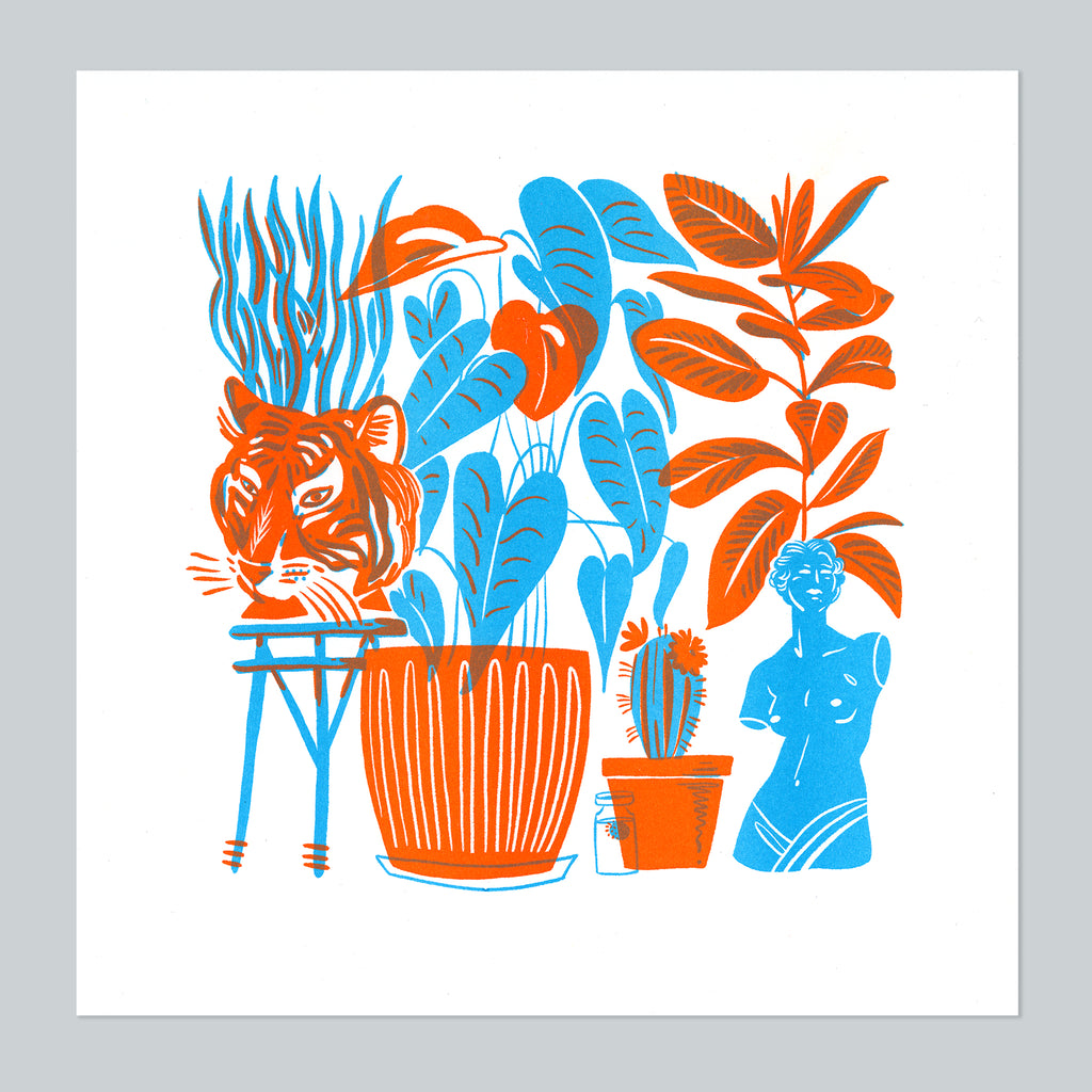 Houseplant Jungle riso print