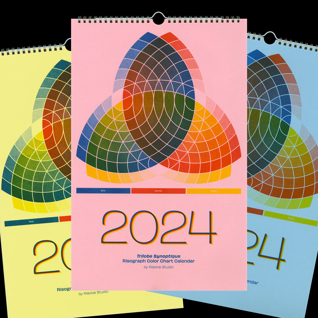 Image showing 3 different paper colors for Risolve 2024 calendar
