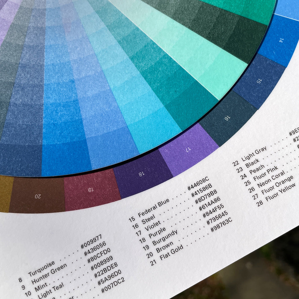 Risograph Color Wheel and Overprint Chart